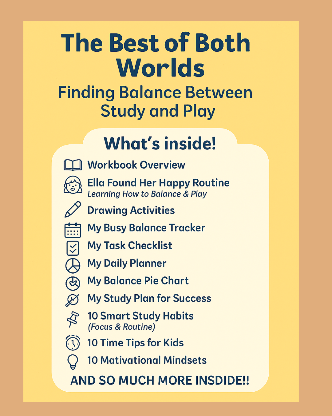 Study and Play Balance Workbook for Kids | The Best of Both Worlds | Printable Kids Workbook | Time Management & Focus Planner | Digital PDF