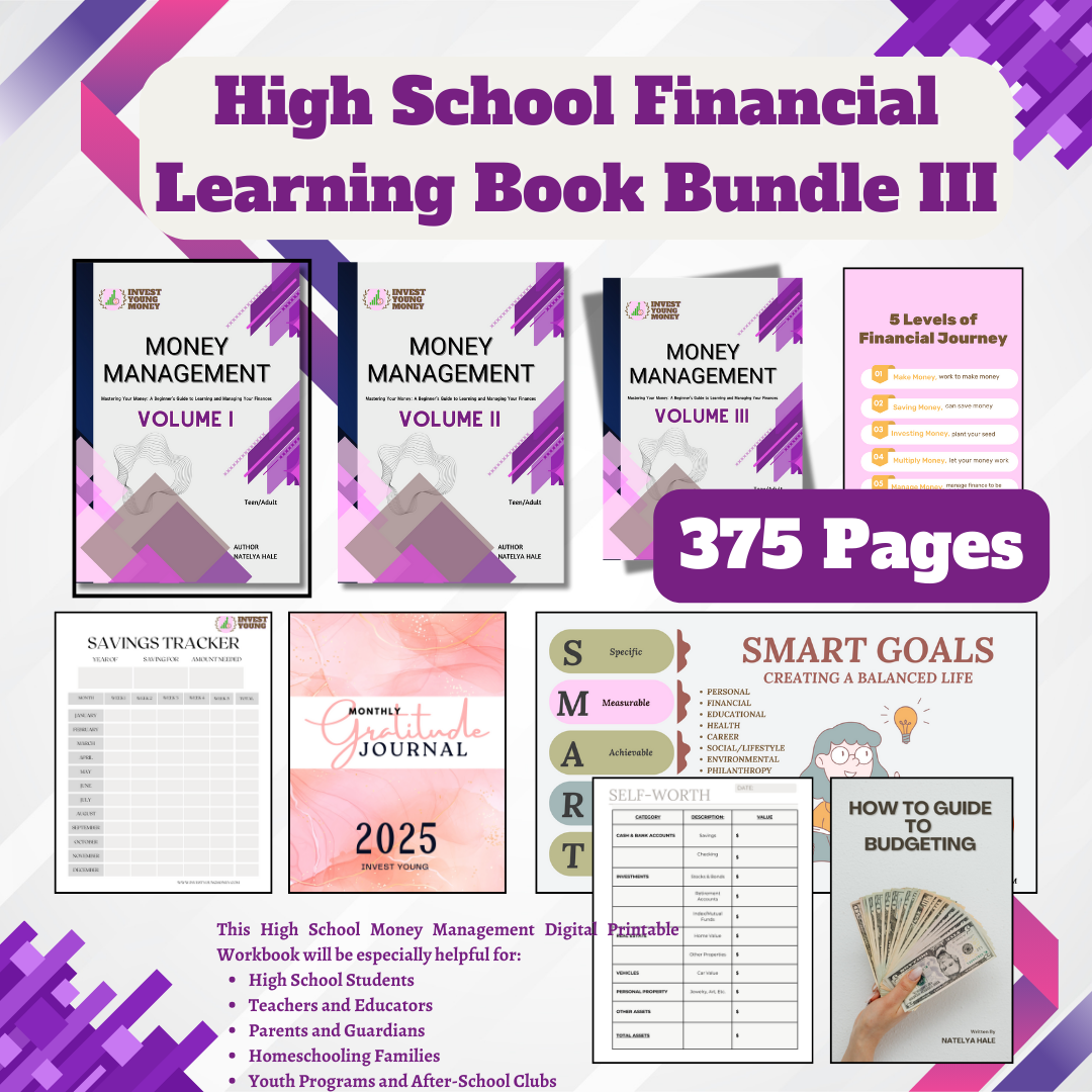 High School Financial Learning Book Digital Download Bundle III Youth Money Learning Book Financial Guide Book Youth Money Guide Book