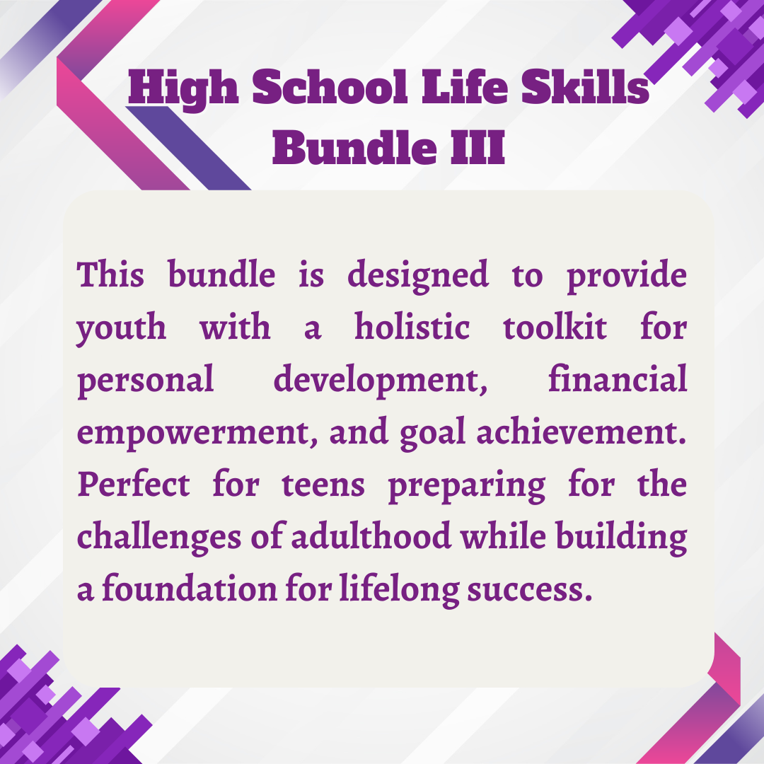 High School Financial Learning Book Digital Download Bundle III Youth Money Learning Book Financial Guide Book Youth Money Guide Book