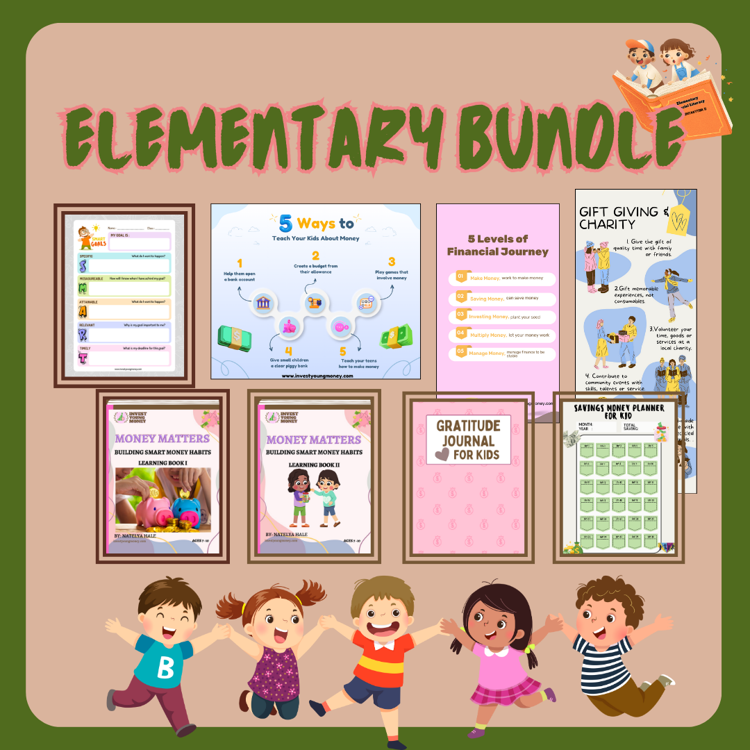 Elementary Financial Literacy Money Matter Learning Book Elementary Bundle II Digital Printable Learning Money Financial Learning Materials Literacy Kids Learning Book