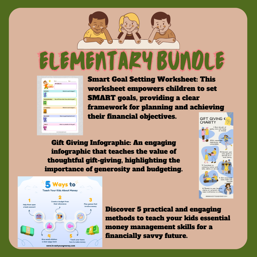 Elementary Financial Literacy Money Matter Learning Book Elementary Bundle II Digital Printable Learning Money Financial Learning Materials Literacy Kids Learning Book