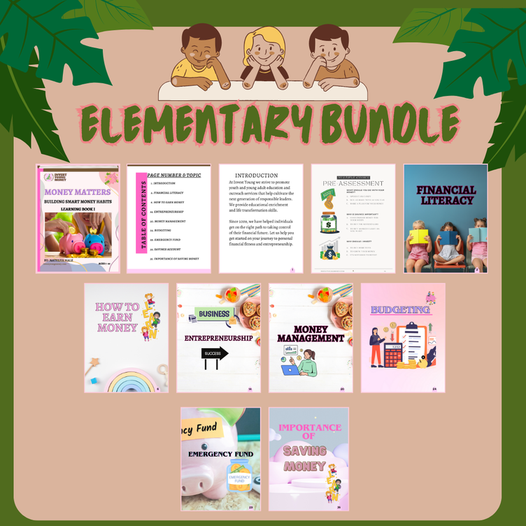 Elementary Financial Literacy Money Matter Learning Book Elementary Bundle II Digital Printable Learning Money Financial Learning Materials Literacy Kids Learning Book
