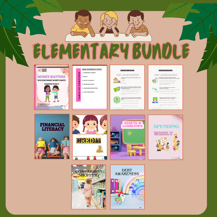 Elementary Financial Literacy Money Matter Learning Book Elementary Bundle II Digital Printable Learning Money Financial Learning Materials Literacy Kids Learning Book