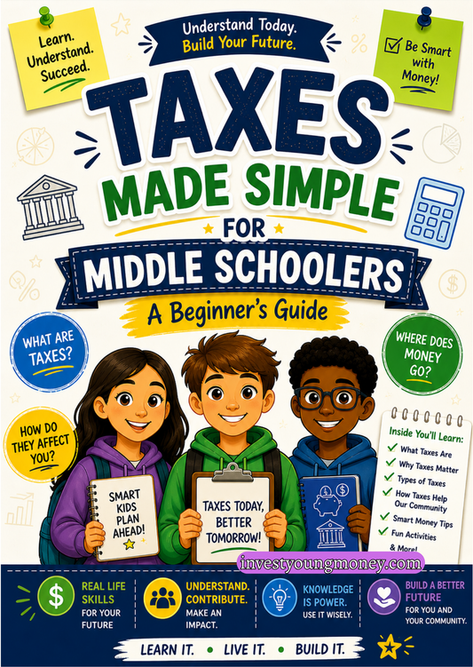Taxes Made Simple for Middle Schoolers | Financial Literacy Workbook for Kids | Introduction to Taxes for Beginners | Printable Economics PDF