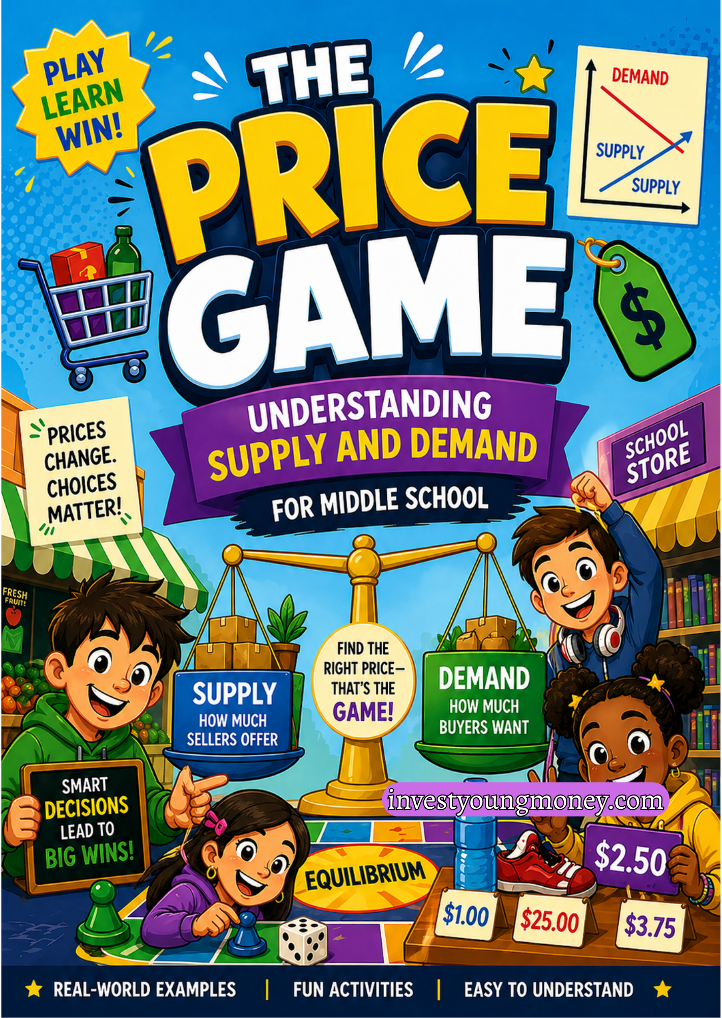 The Price Game for Middle Schoolers | Supply and Demand Workbook for Kids | Financial Literacy & Economics Activities | Printable PDF
