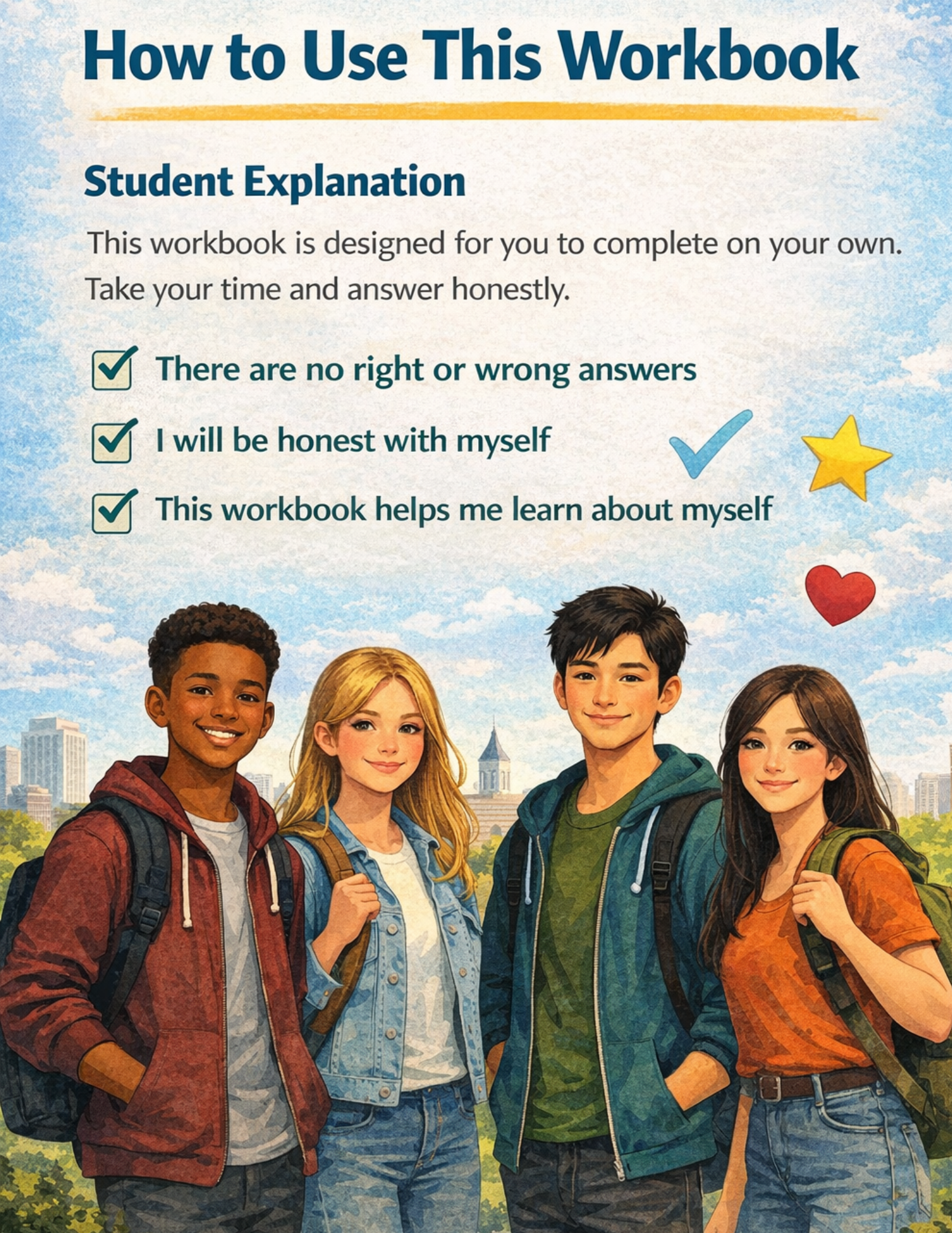 Middle School Self-Awareness & Identity Workbook | Printable SEL PDF