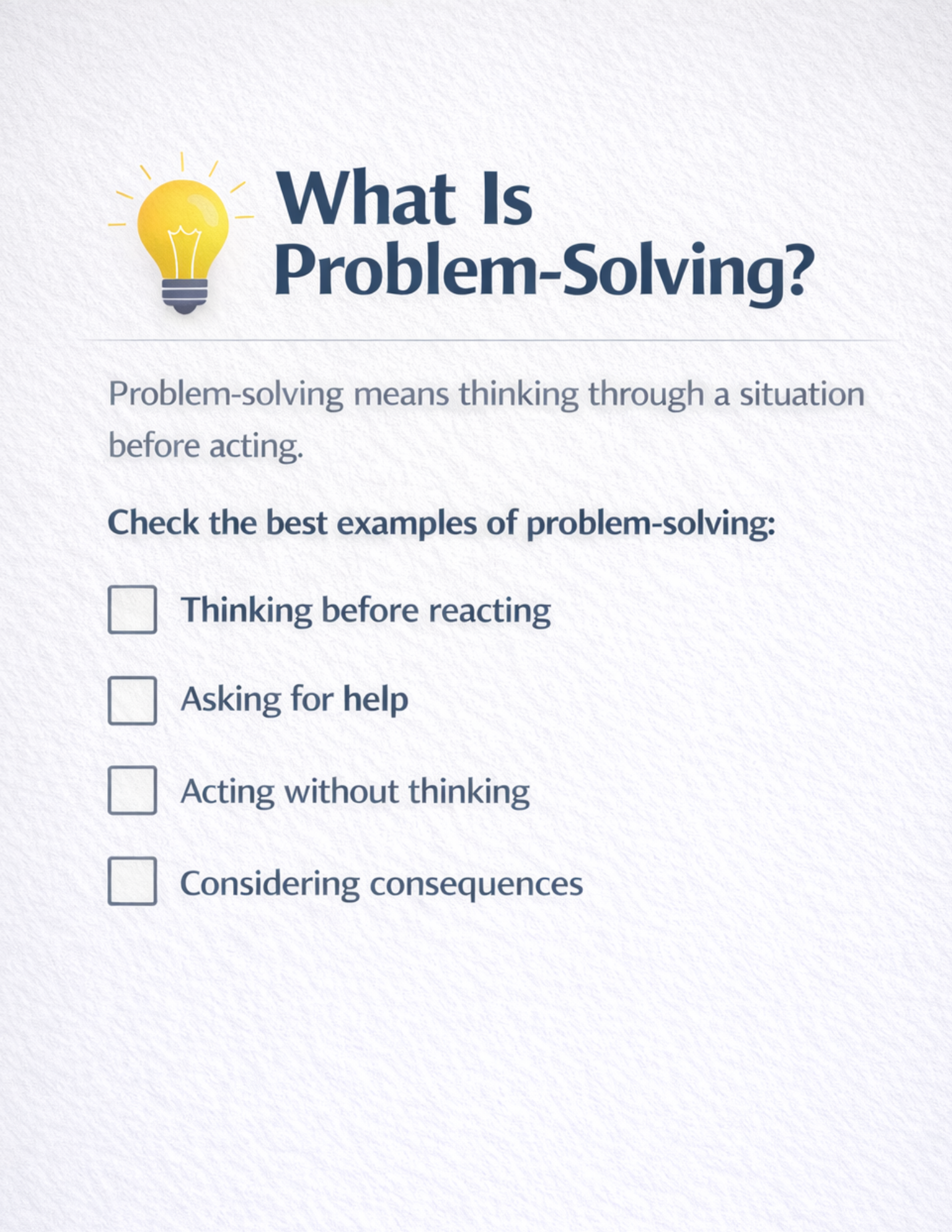 Middle School Problem Solving & Decision-Making Workbook | Printable SEL PDF