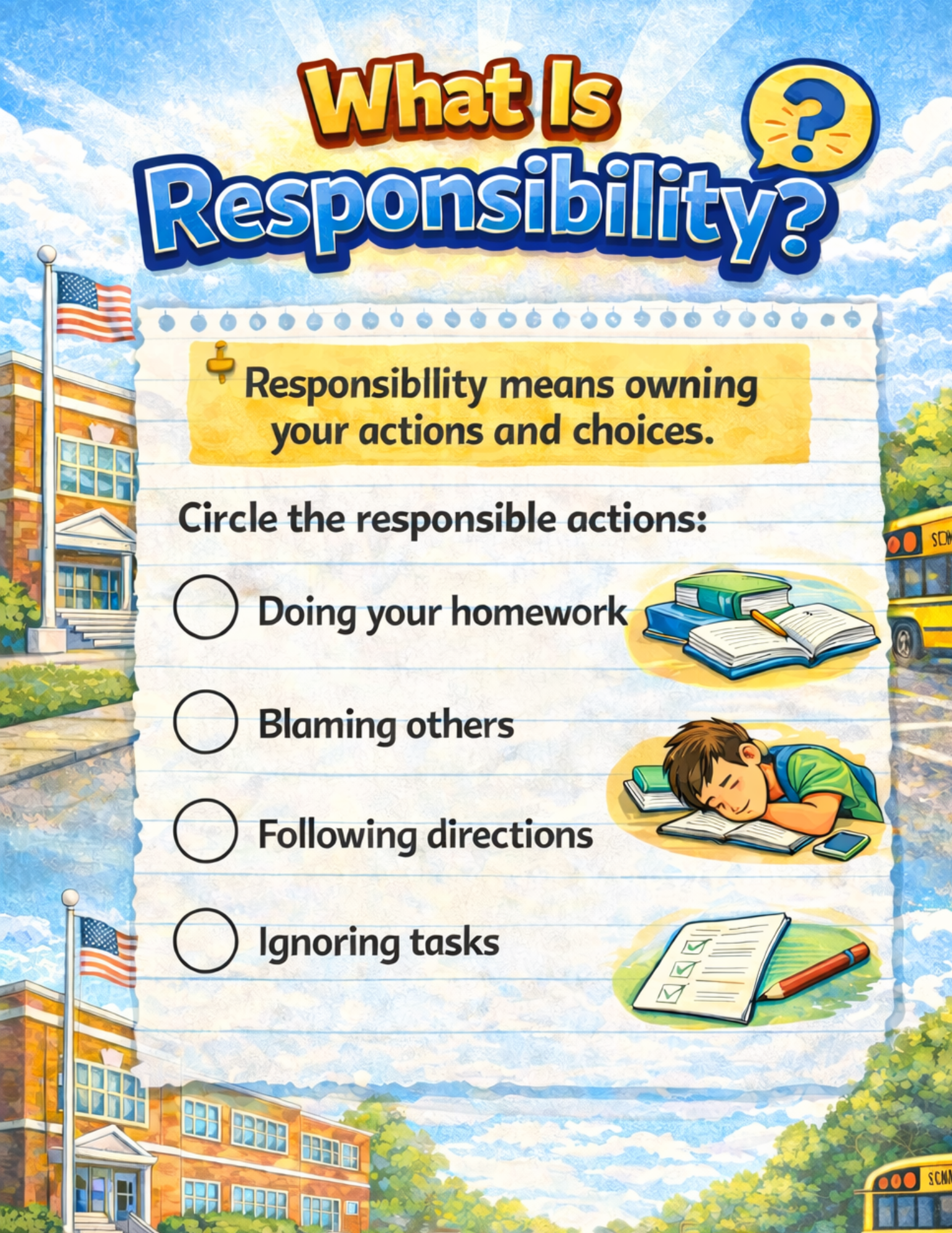 Middle School Personal Responsibilities & Independence Workbook (Printable Digital PDF)