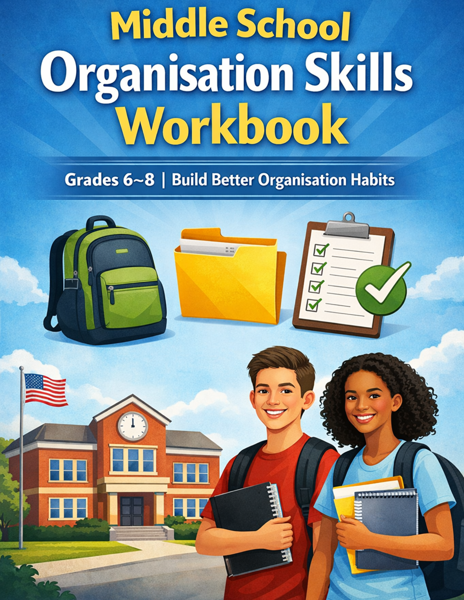 Middle School Organizational Skills Workbook (Printable Digital PDF)