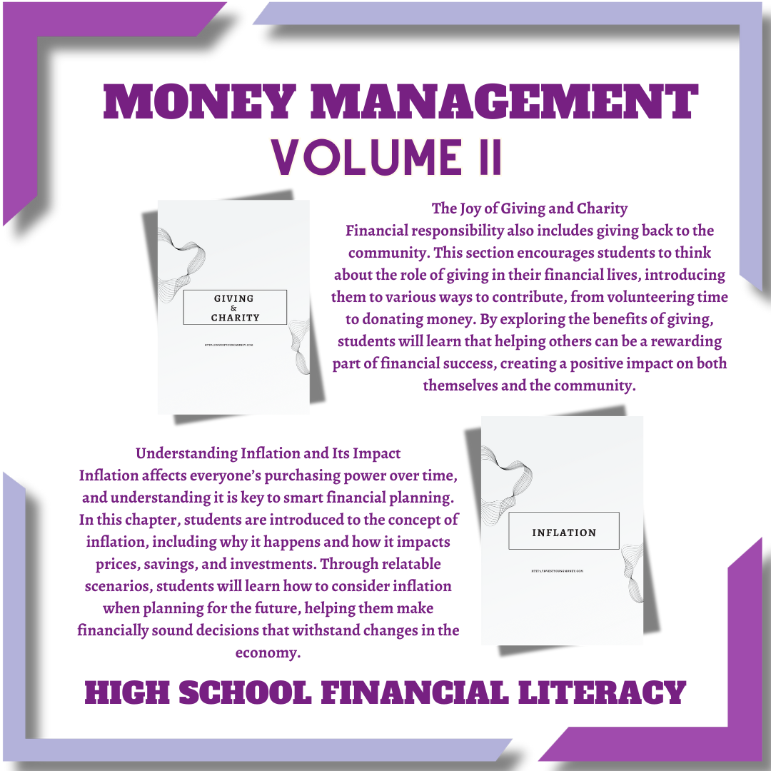 High School Money Management Digital Printable Volume II Financial Literacy Teenager Book Money Learning Book Financial Learning Book