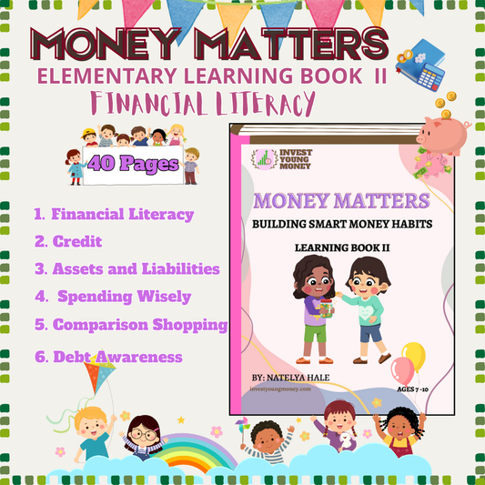 Elementary Financial Literacy Volume II Kids Educational Resources Learning Book Worksheet for Kids Money Learning Digital Printable