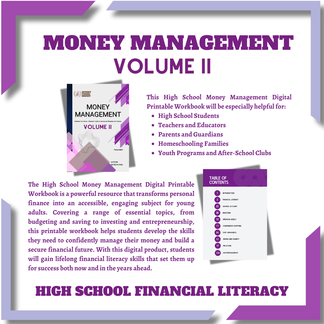 High School Money Management Digital Printable Volume II Financial Literacy Teenager Book Money Learning Book Financial Learning Book