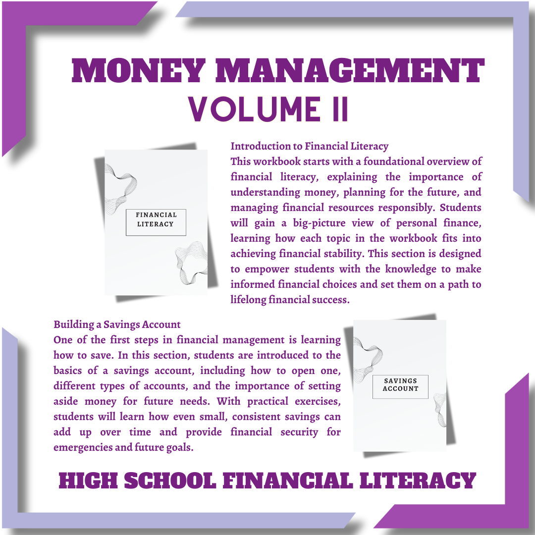 High School Money Management Digital Printable Volume II Financial Literacy Teenager Book Money Learning Book Financial Learning Book