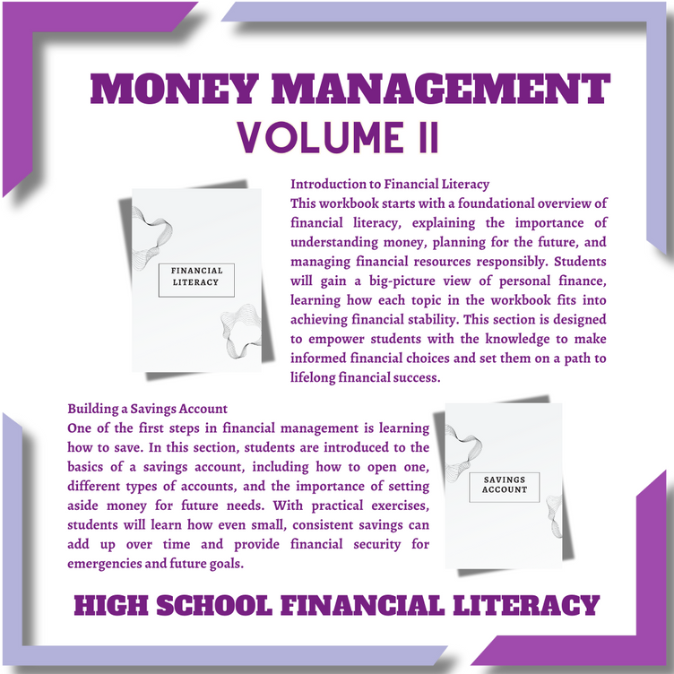 High School Money Management Digital Printable Volume II Financial Literacy Teenager Book Money Learning Book Financial Learning Book