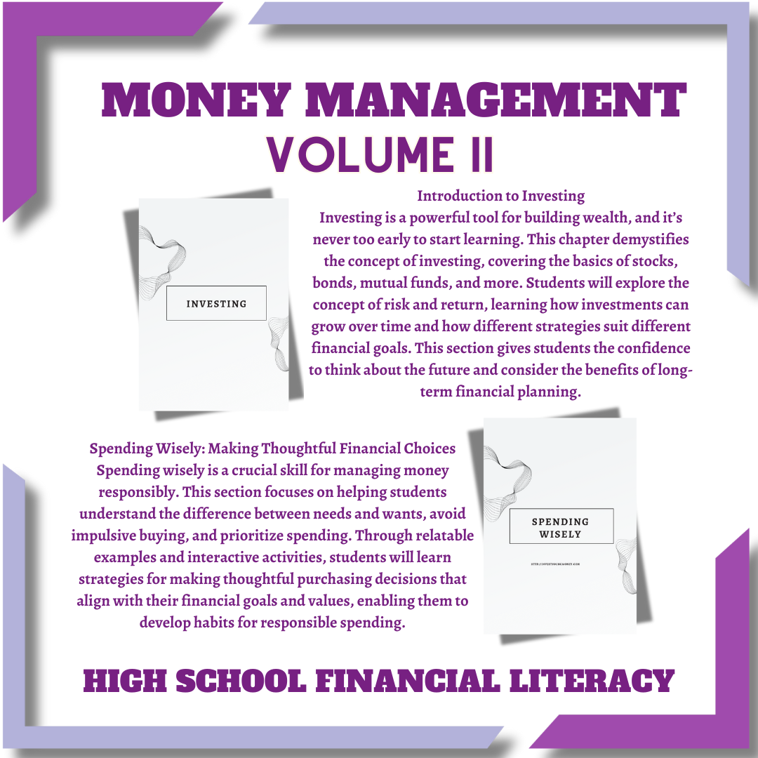 High School Money Management Digital Printable Volume II Financial Literacy Teenager Book Money Learning Book Financial Learning Book