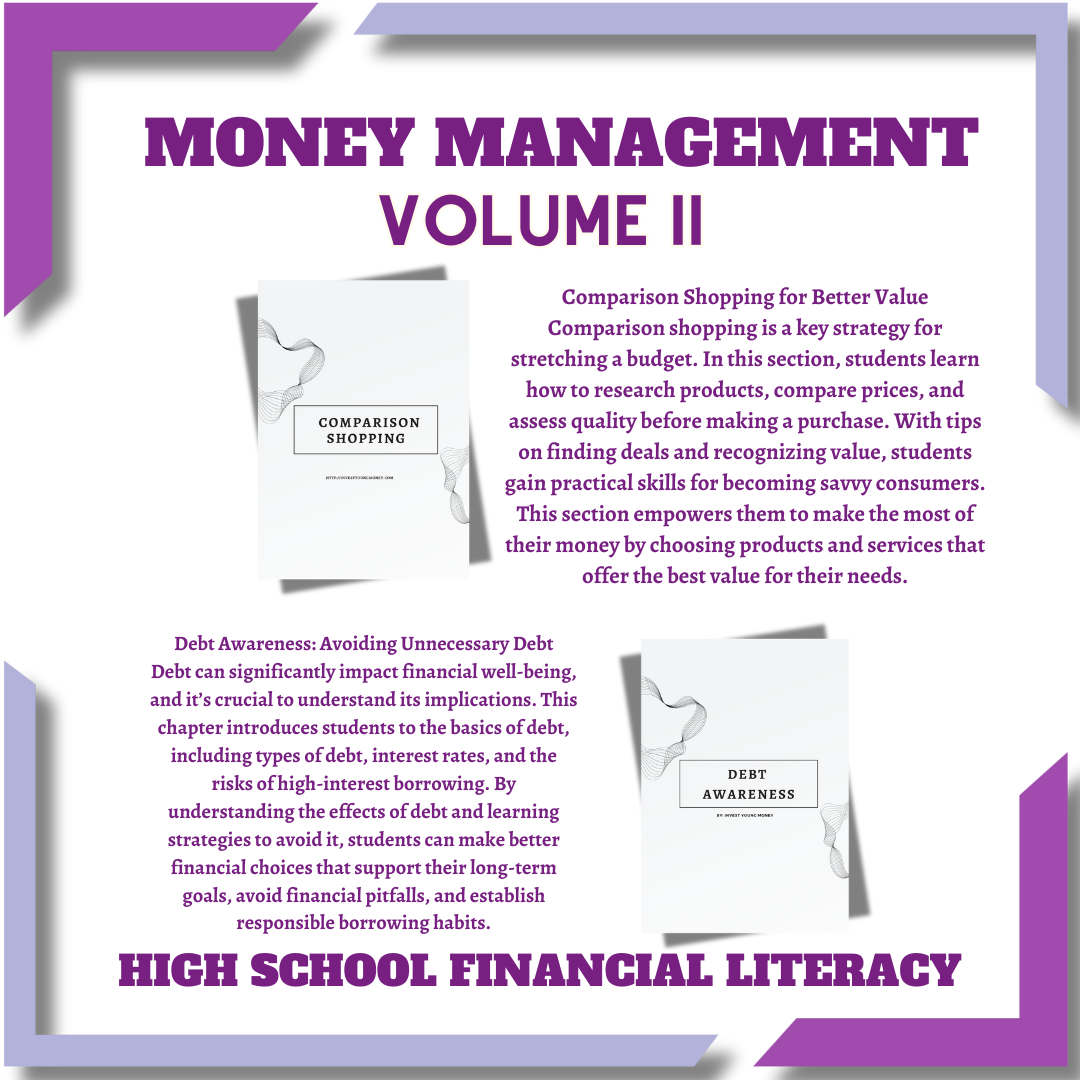 High School Money Management Digital Printable Volume II Financial Literacy Teenager Book Money Learning Book Financial Learning Book