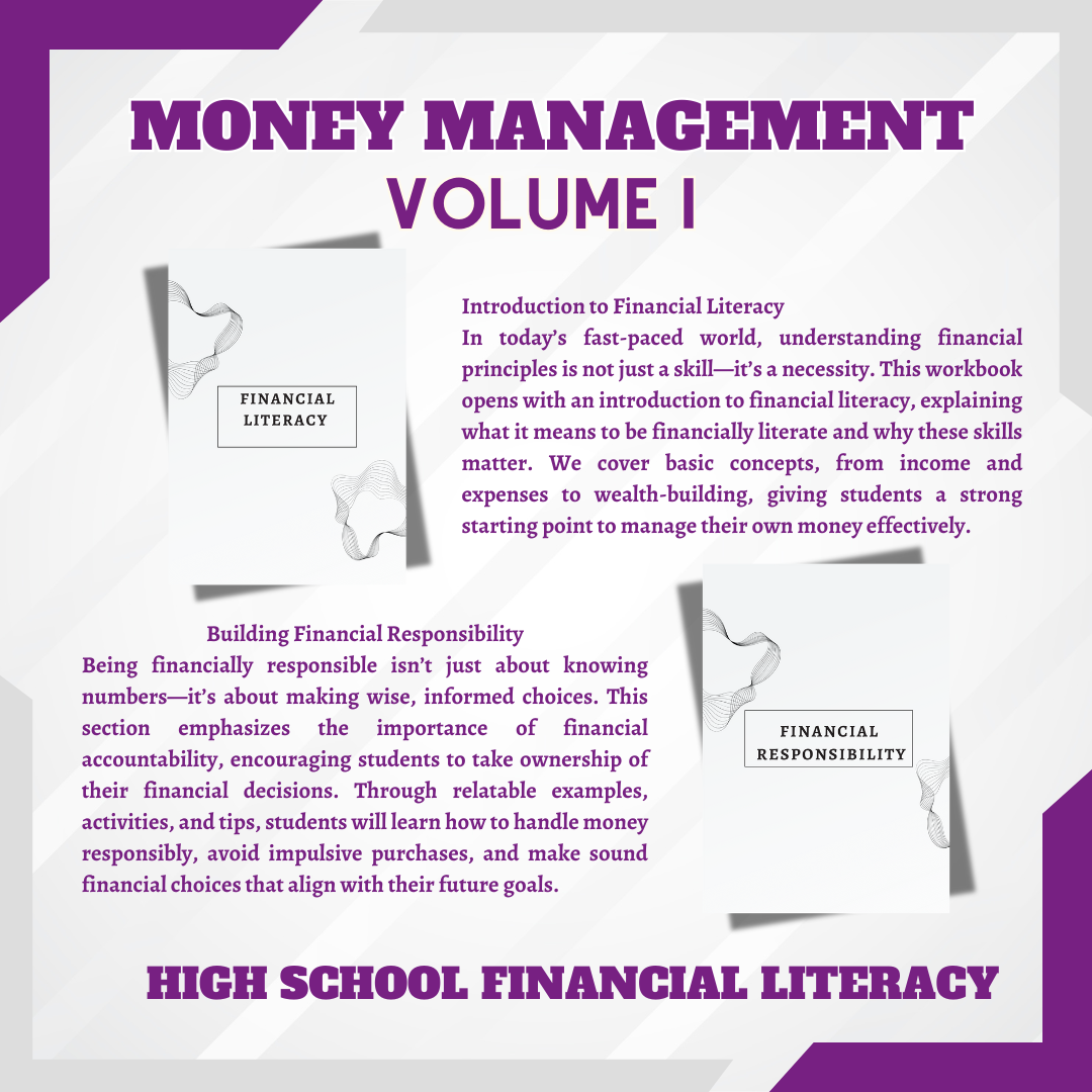 High School Money Management Digital Printable Volume I Teenager Financial Literacy Book Kids Money Book Money Management Book for Teenager