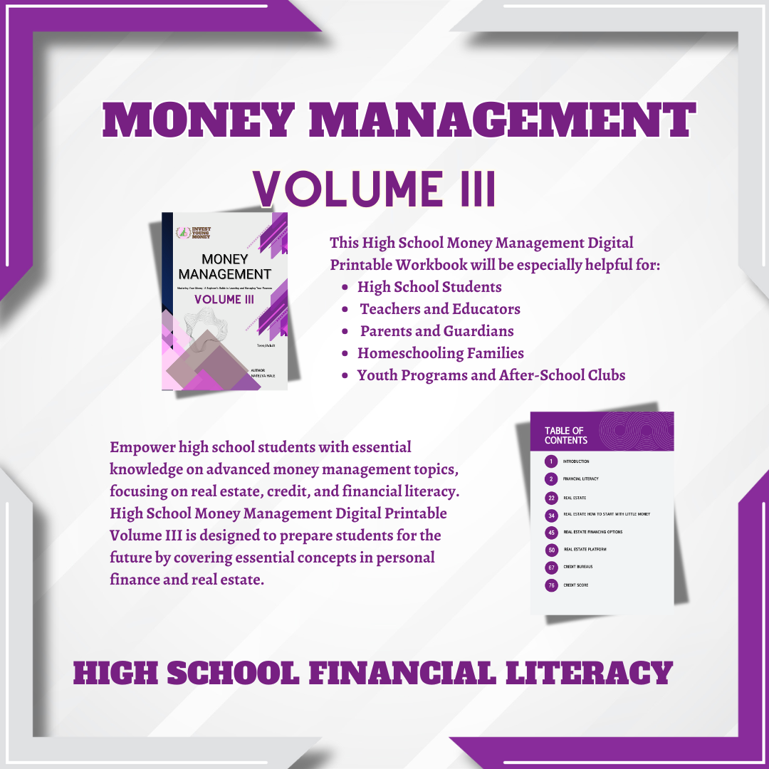 High School Money Management Digital Printable Volume III Financial Literacy Book for Teenager Money Learning Book for Kids Financial Guide