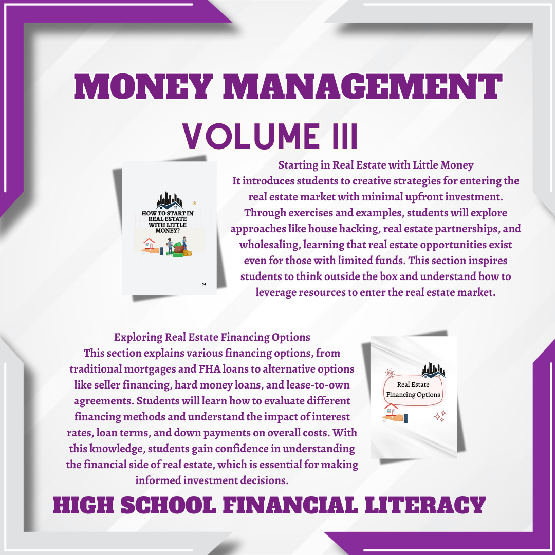 High School Money Management Digital Printable Volume III Financial Literacy Book for Teenager Money Learning Book for Kids Financial Guide