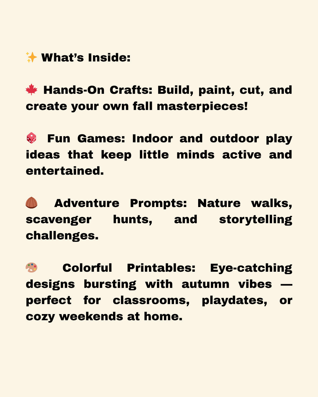 Fall Magic and Fun Ideas: Crafts, Games and Adventure for Kids | Autumn Activity Pack for Kids | Printable for Home or Classroom Activities