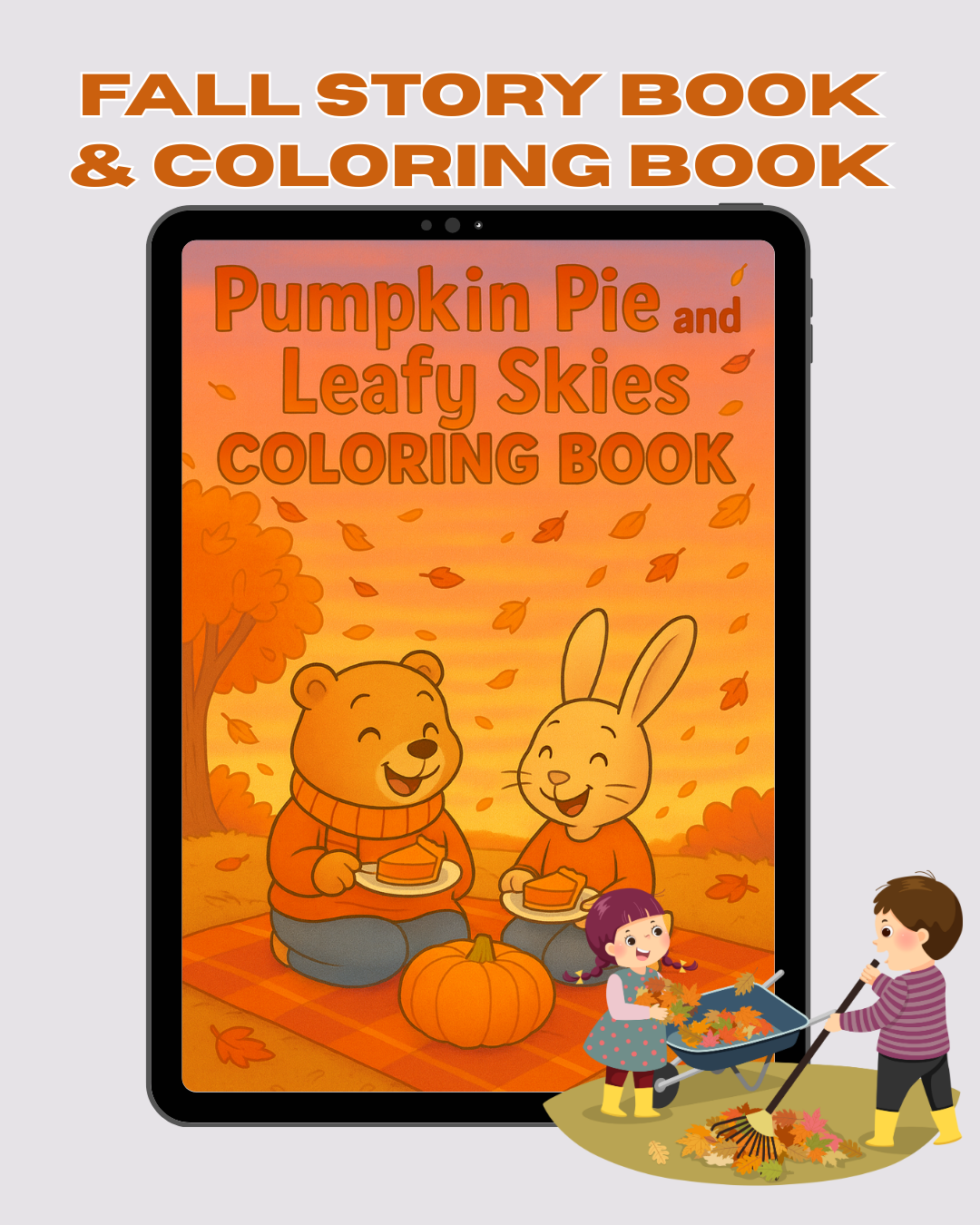 Fall Coloring Book for Kids | Pumpkin Pie & The Leafy Sky Story | Autumn Adventures Printable | Autumn Coloring Pages Printable