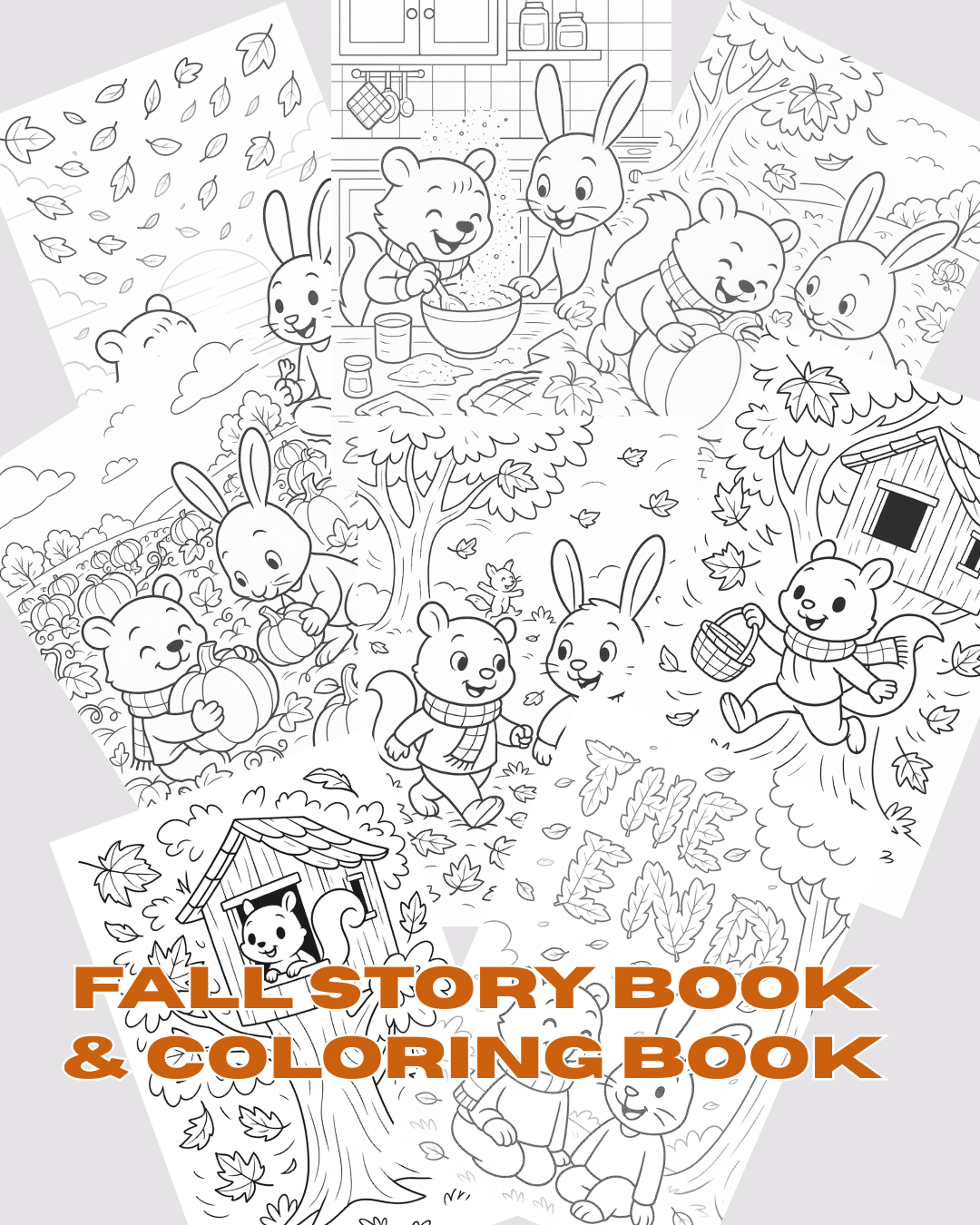 Fall Coloring Book for Kids | Pumpkin Pie & The Leafy Sky Story | Autumn Adventures Printable | Autumn Coloring Pages Printable