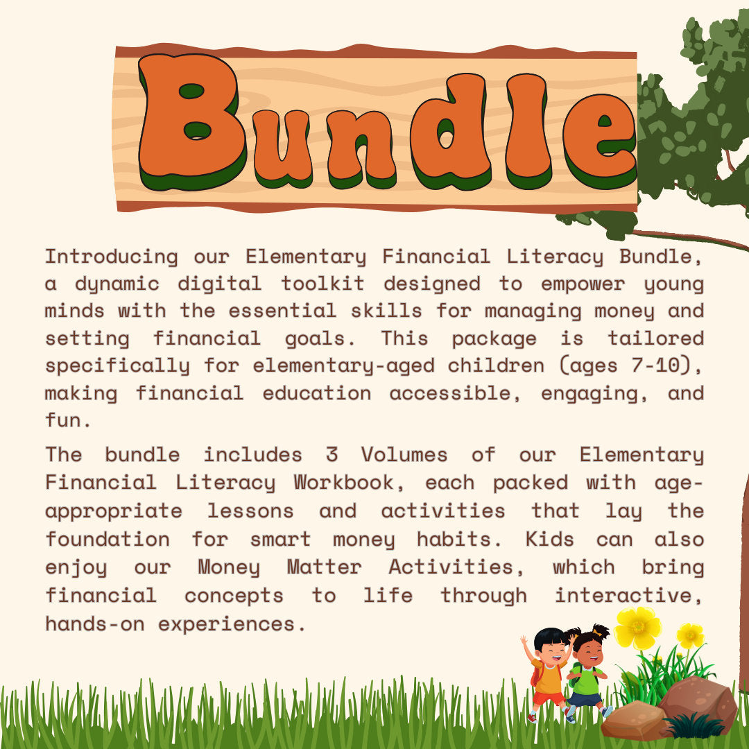 Money Matters Financial Literacy Bundle (elementary) Digital Printable Learning Money Financial Learning Materials Literacy Kids Learning Book