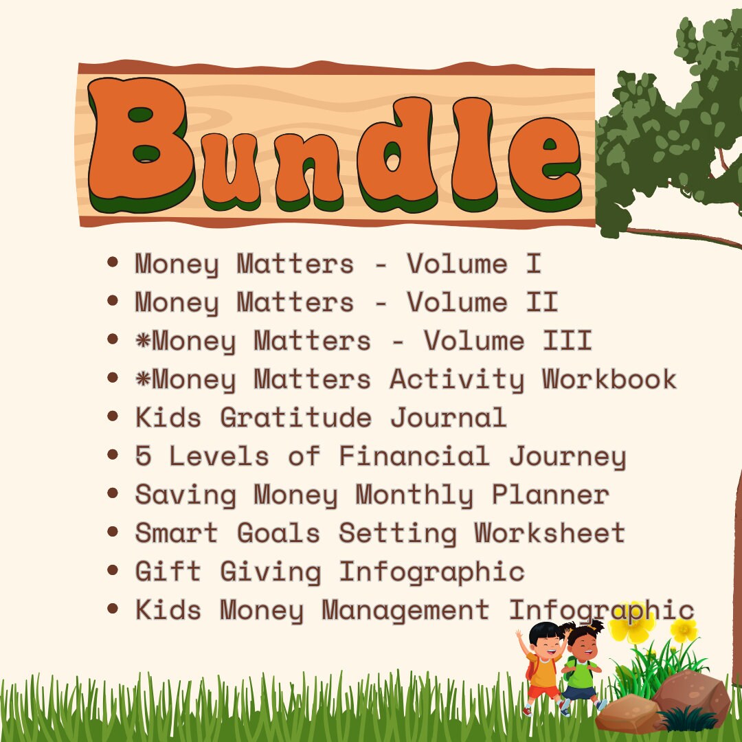 Money Matters Financial Literacy Bundle (elementary) Digital Printable Learning Money Financial Learning Materials Literacy Kids Learning Book