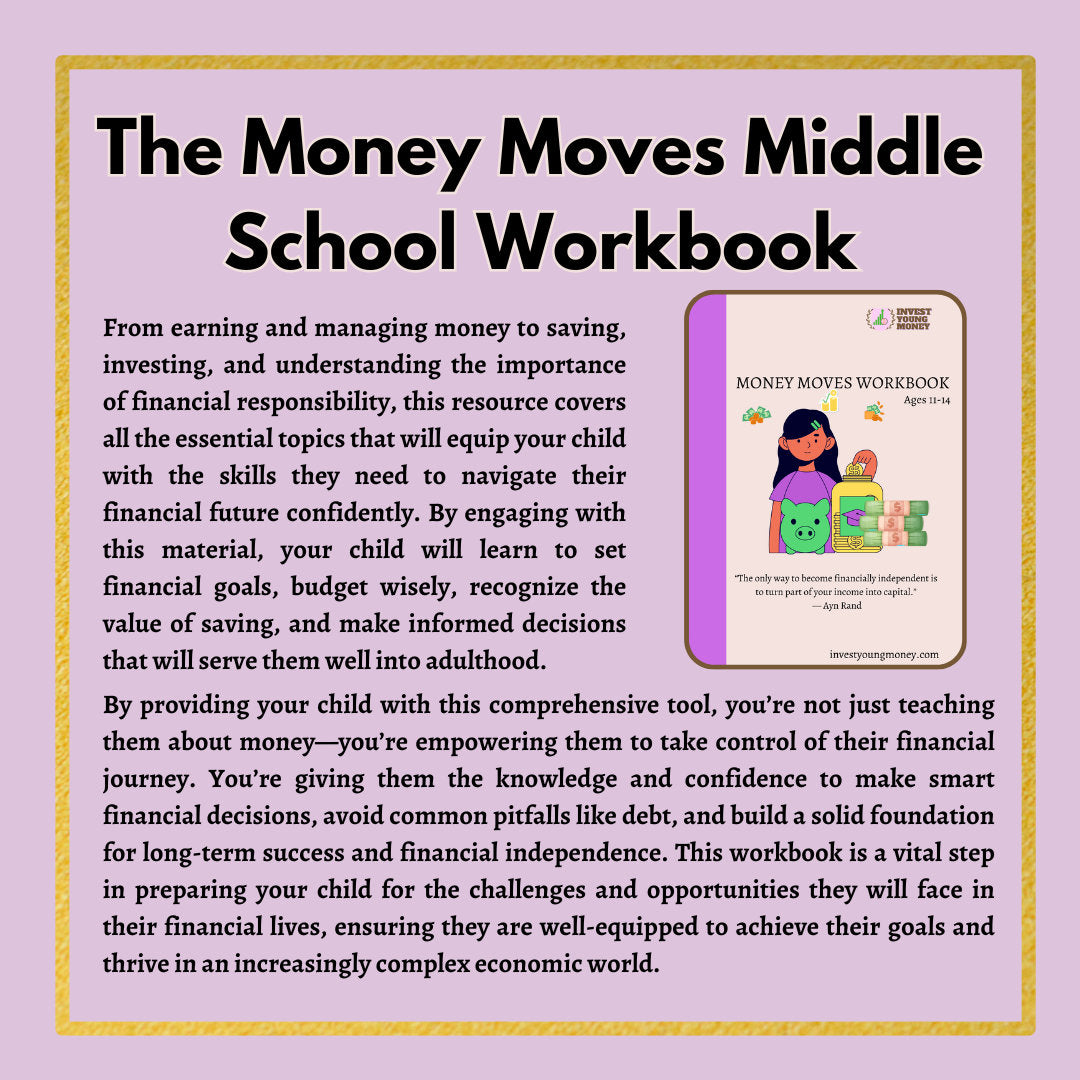 Money Moves Middle School Fun Workbook Summer Financial Literacy Activity Workbook Summer Fun Financial Activity Mini Workbook for Kids Activity for Kid