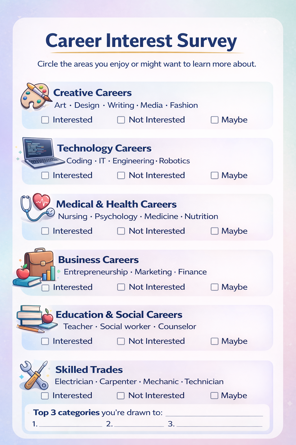 Career Exploration Workbook | High School Career Planning