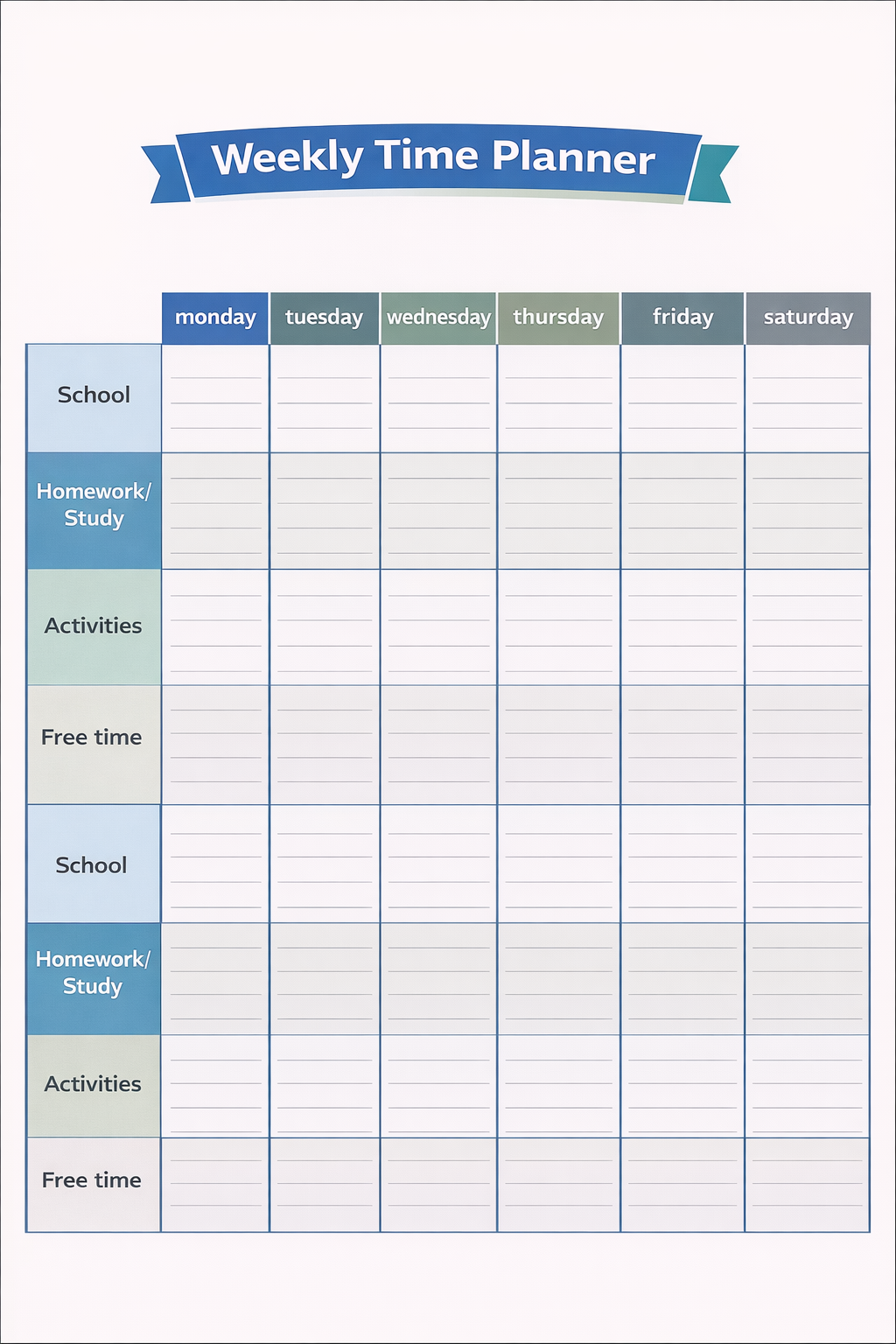 Time Management & Homework Planner | Printable Student Planner PDF