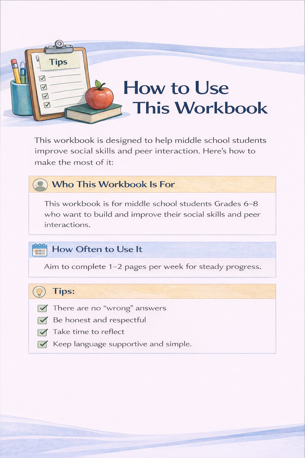Social Skills & Peer Interaction Workbook (Printable Digital PDF)