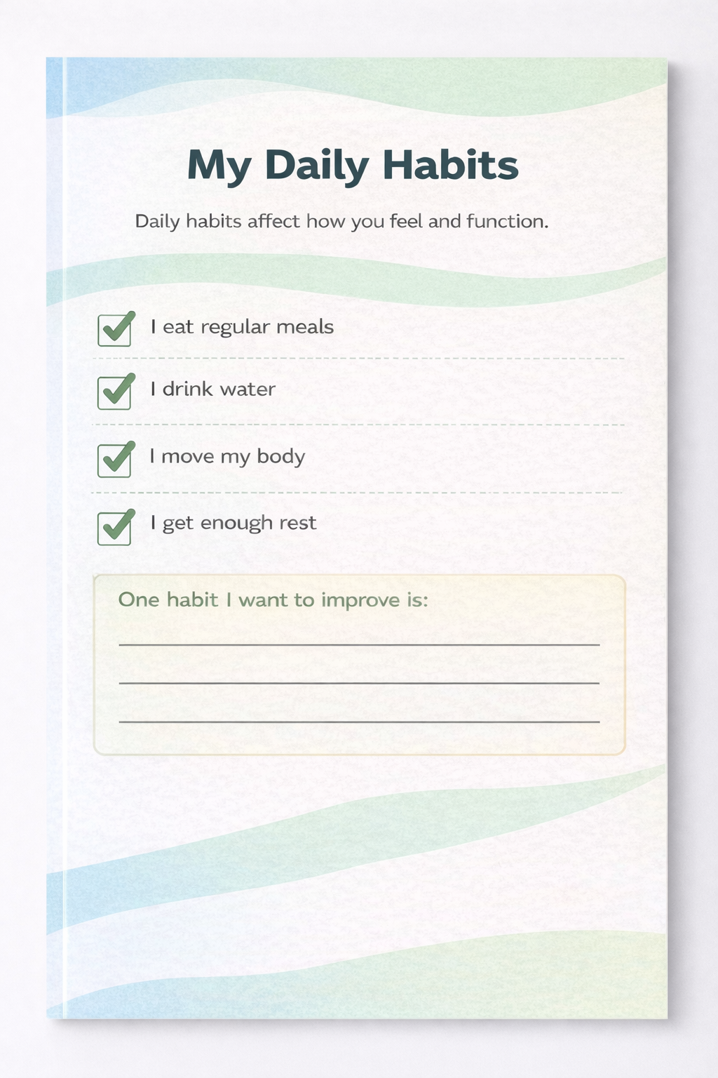 Middle School Health & Wellness Workbook (Printable Digital PDF)