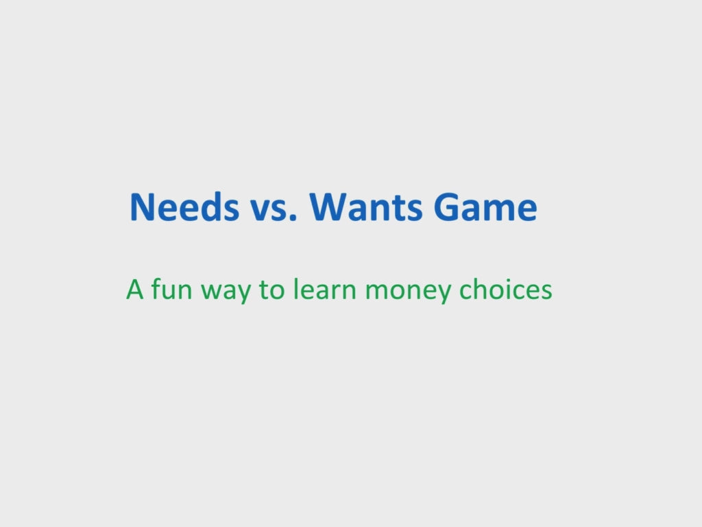 Needs vs. Wants Card Game Deck