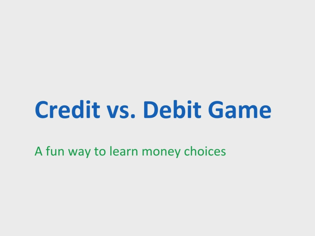 Credit vs. Debit Game Card Deck