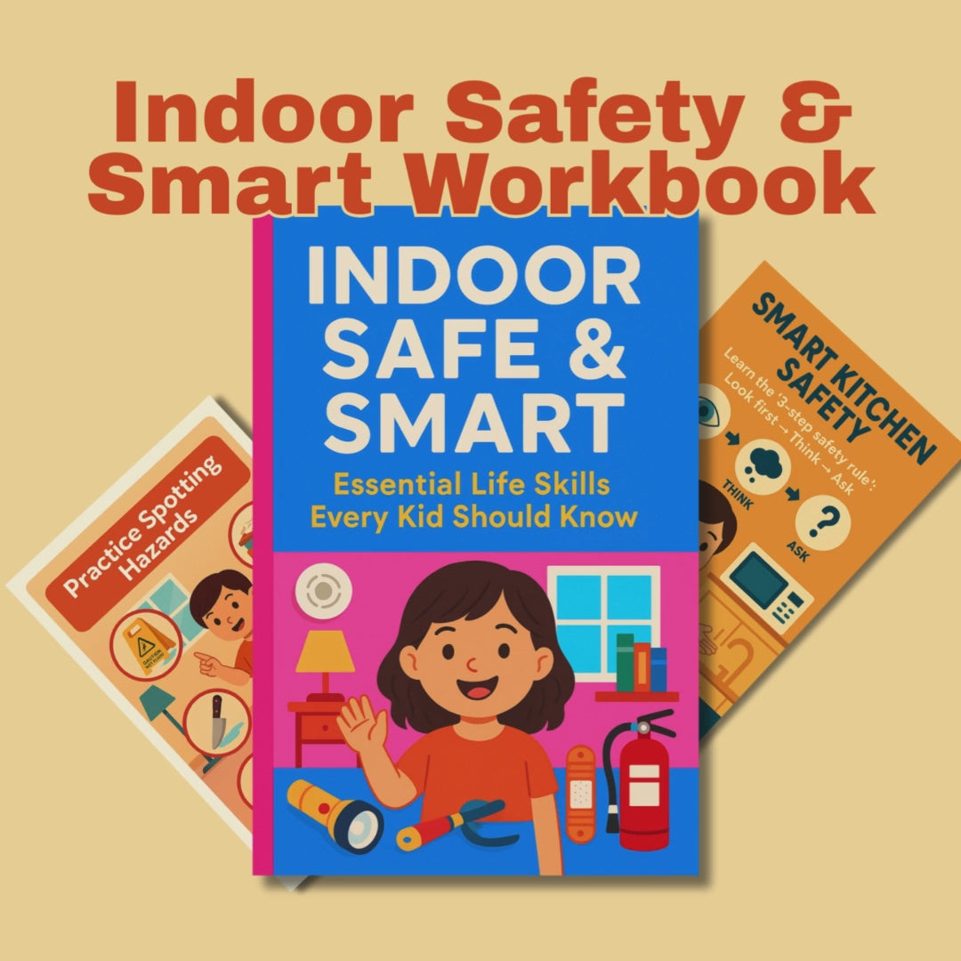 Indoor Safety & Smart – Essential Life Skills Every Kid Should Know Digital Printable | Kids Safety Workbook | Life Skills for Children | Instant Download
